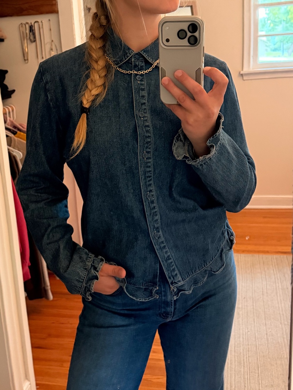 Vintage telluride clothing co button up denim long sleeve